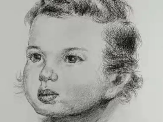 sketch of young child