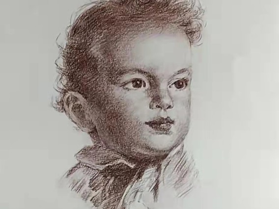 sketch of young child